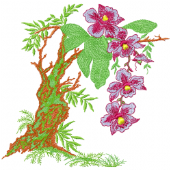 Flowers And Tree Embroidery Design 1 Flowers And Tree Embroidery Design 1